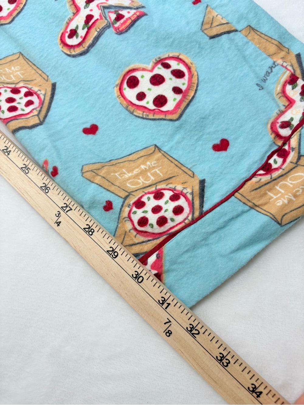 PJ Salvage Pizza Lover Flannel Pajama Set NWT Women’s Large Cotton Blue - Picture 15 of 15